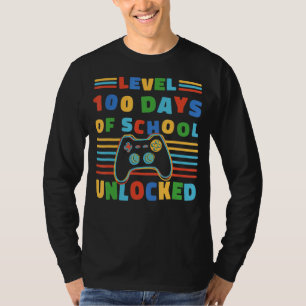 Camiseta Nível 100 Dias De Escola Desbloqueada 100 Dias