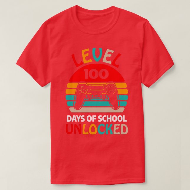 Camiseta nível 100 dias de escola desbloqueada 12 (Frente do Design)