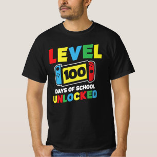 Camiseta Nível 100 Dias de Escola Desbloqueado