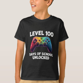 Camiseta Nível 100 Dias de Escola Desbloqueado 