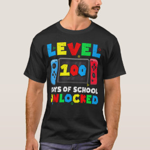 Camiseta Nível 100 Dias De Escola Desbloqueado Gamer Menino