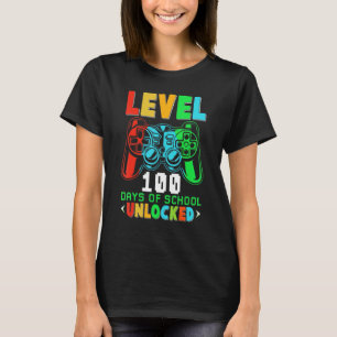 Camiseta Nível 100 Dias De Escola Desbloqueado Gamer Vídeo