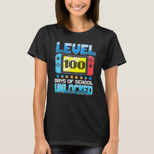 Camiseta Nível 100 Dias De Escola Desbloqueado Jogos De Víd