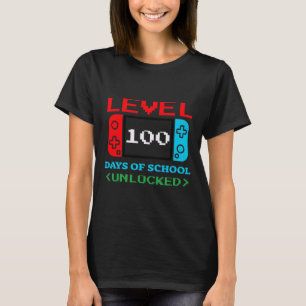 Camiseta Nível 100 Dias De Escola Desbloqueados