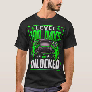 Camiseta Nível 100 Dias De Escola Desbloqueados 100º De Vol