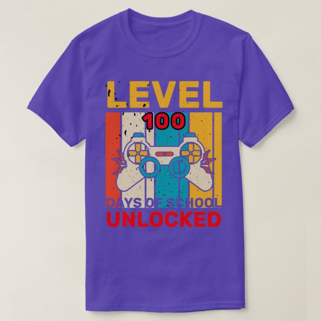 Camiseta Nível 100 Dias De Escola Desbloqueados 21 (Frente do Design)