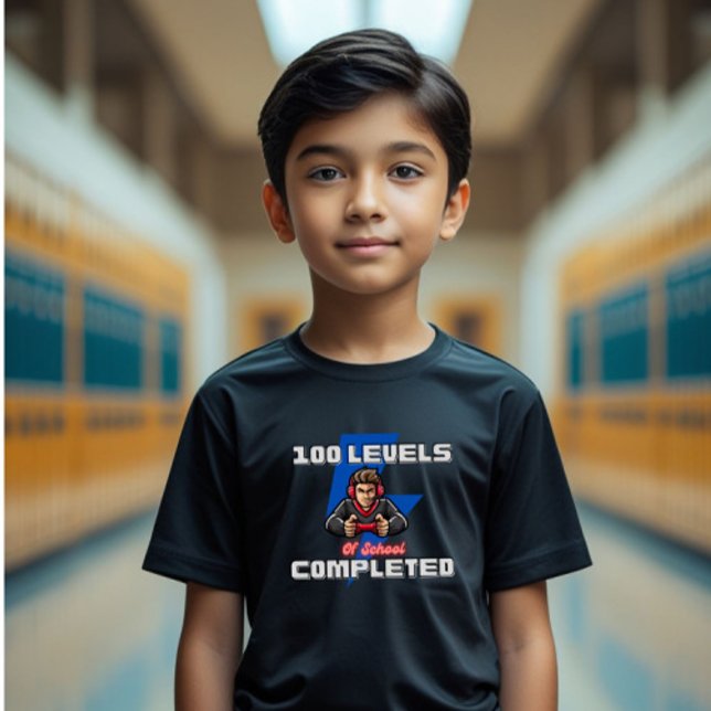 Camiseta Nível 100 dias de escola infantil completa (Criador carregado)