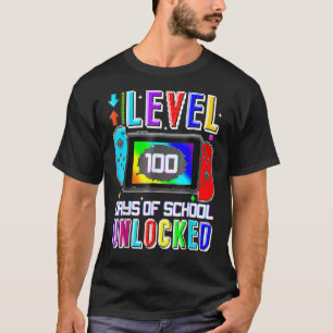 Camiseta Nível 100 Dias De Jogador Bloqueado Da Escola Feli