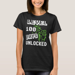 Camiseta Nível 100 dias de jogador de jogos desbloqueados n