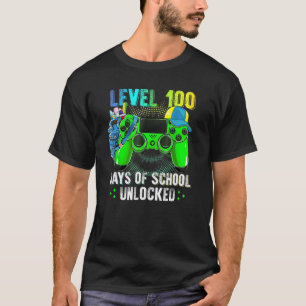Camiseta Nível 100 Dias De Jogador Desbloqueado Da Escola 1