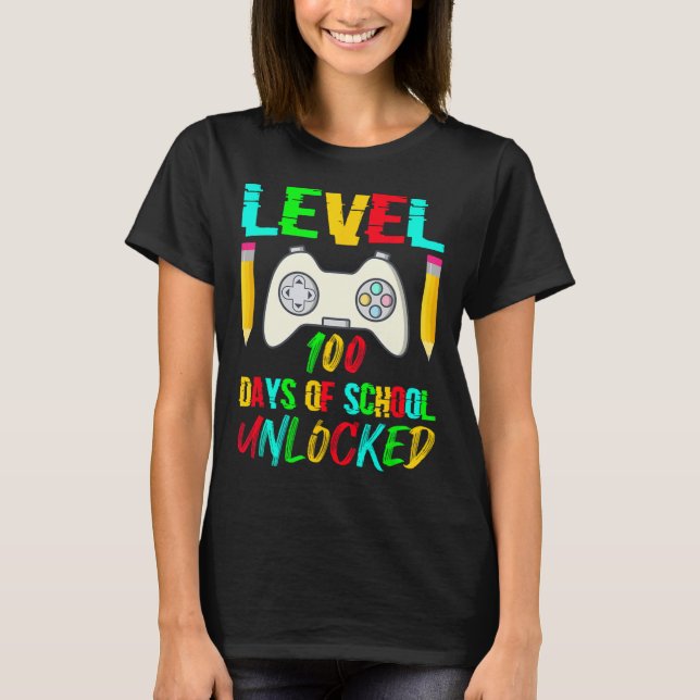 Camiseta Nível 100 Dias De Jogo De Jogador Desbloqueado Da  (Frente)