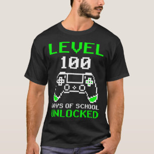 Camiseta Nível 100 Dias De Jogo De Jogador Desbloqueado Da