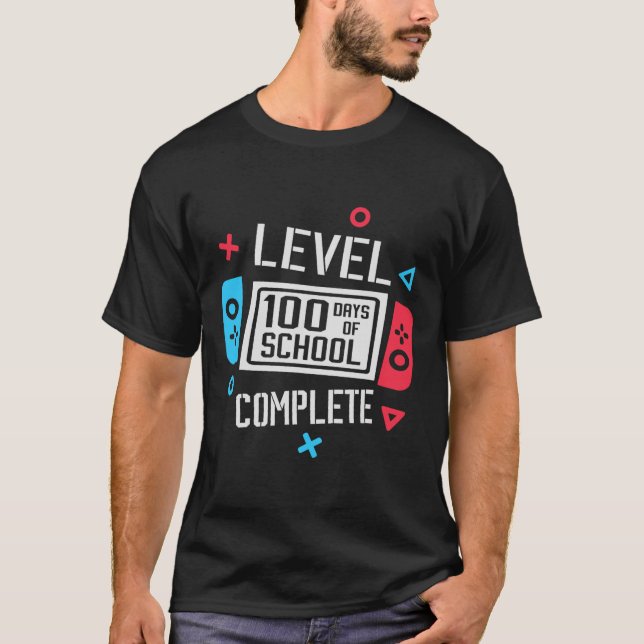 Camiseta Nível 100 Dias De Smar De Jogo De Vídeos Completos (Frente)