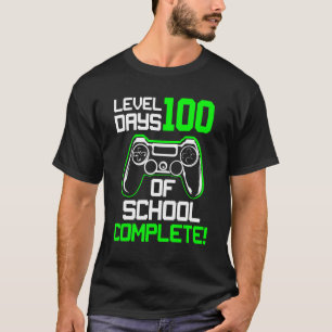 Camiseta Nível 100 Dias De Videos games Completos Da Escola