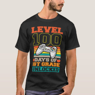 Camiseta Nível 100 dias de Videos games desbloqueados da ru