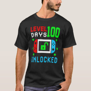 Camiseta Nível 100 Dias Desbloqueados Feliz 100 Dias De