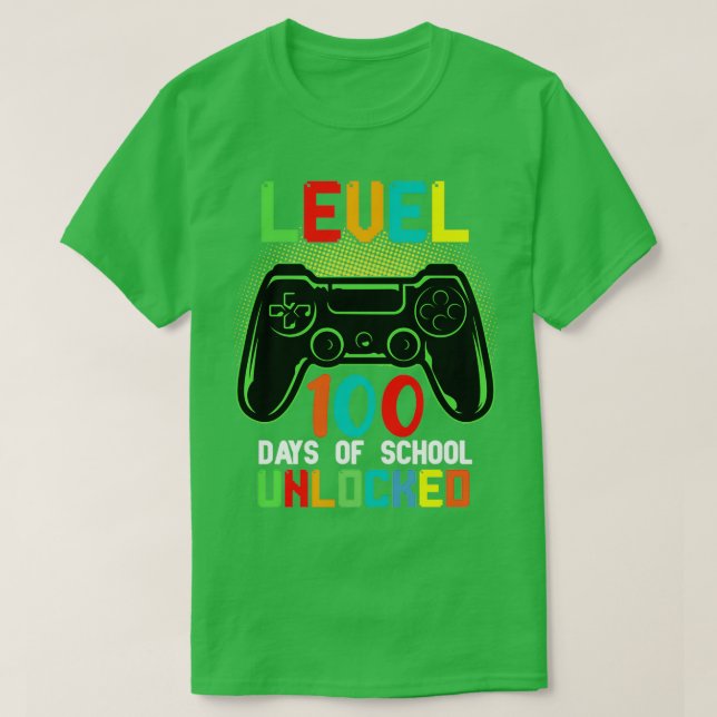 Camiseta Nível 100 dias selvagens da escola. (Frente do Design)