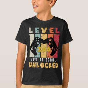 Camiseta Nível 100 do jogador legal desbloqueado da escola