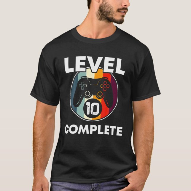 Camiseta Nível 10 Completar 10 Anos Casamento De Aniversári (Frente)