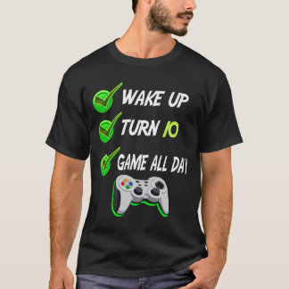 Camiseta Nível 10 Desbloqueado 10º presente de aniversário