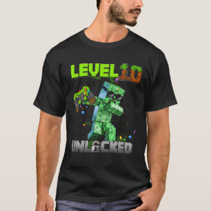 Camiseta Nível 10 desbloqueado - Birthday Boy Pixel Gamer 1