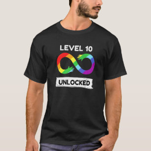 Camiseta Nível 10 Desbloqueado Conscientização do Autismo A