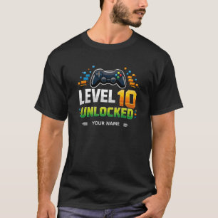Camiseta NÍVEL 10 DESBLOQUEADO Design de Motivação para Gam