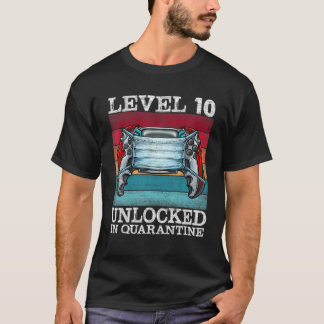 Camiseta Nível 10 Desbloqueado Em Gamers De Vídeo Em Quaren