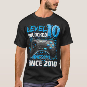 Camiseta Nível 10 Desbloqueado Espetacular Jogo de Vídeo 
