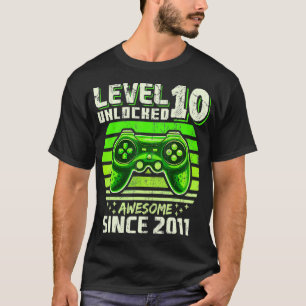 Camiseta Nível 10 Desbloqueado Espetacular Jogo de Vídeo 