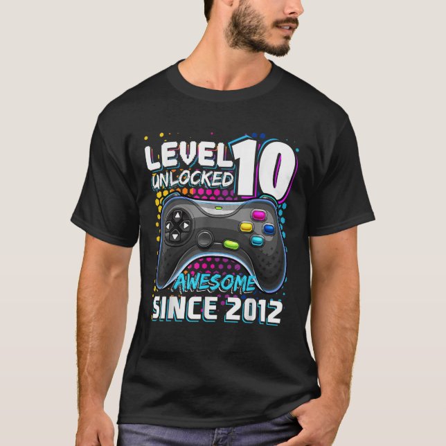 Camiseta Nível 10 Desbloqueado Espetacular Jogo de Vídeo 20 (Frente)
