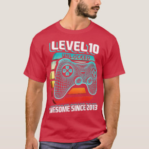 Camiseta Nível 10 Desbloqueado Incrível 2013 Vídeo Game 10.