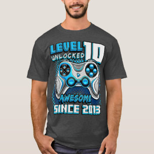 Camiseta Nível 10 Desbloqueado Incrível 2013 Vídeo Game 10.