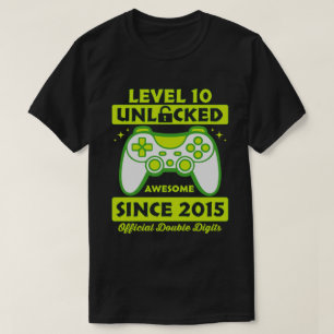 Camiseta Nível 10 Desbloqueado Incrível 2015 10º Aniversári