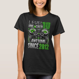 Camiseta Nível 10 Desbloqueado Incrível Desde 2012 10º Aniv