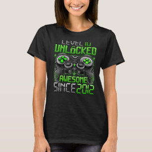 Camiseta Nível 10 Desbloqueado Incrível Desde 2012 10º Aniv