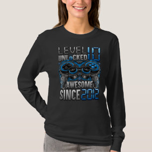 Camiseta Nível 10 Desbloqueado Incrível Desde 2012 10º Aniv