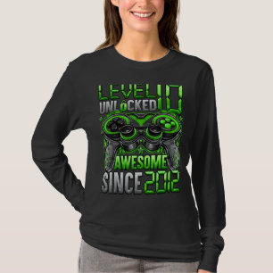 Camiseta Nível 10 Desbloqueado Incrível Desde 2012 10º Aniv