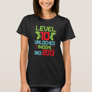 Camiseta Nível 10 Desbloqueado Incrível Desde 2012 10º Aniv