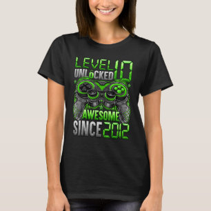 Camiseta Nível 10 Desbloqueado Incrível Desde 2012 10º Aniv