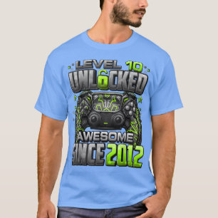 Camiseta Nível 10 Desbloqueado Incrível Desde 2012 10º Aniv