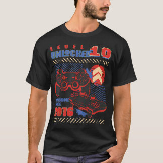 Camiseta Nível 10 Desbloqueado Incrível Desde 2016 10º