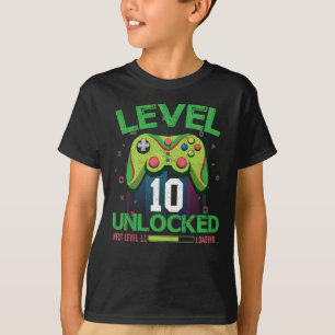 Camiseta Nível 10 Desbloqueado – Presente de Aniversário de
