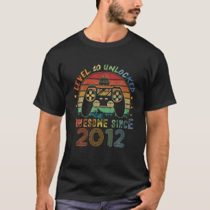 Camiseta Nível 10 Jogador de Vídeo Desbloqueado 10 Anos c