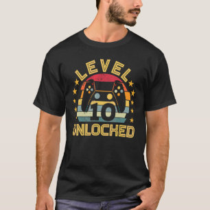 Camiseta Nível 10 Jogos Desbloqueados Vintage 10º Aniversár