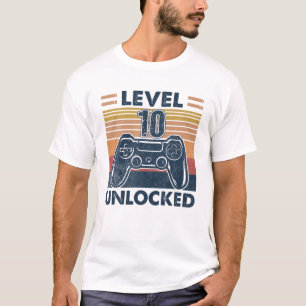Camiseta Nível 10 Tshirt desbloqueada Vintage Video Gamer 1