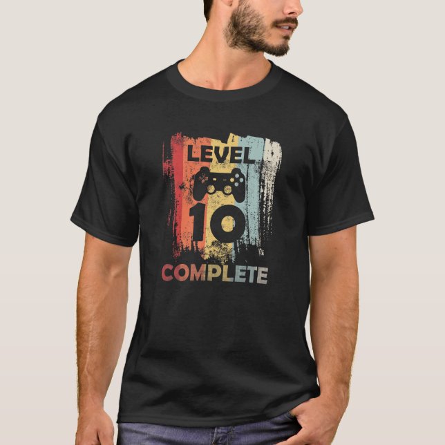 Camiseta Nível 10 Vídeo Gamer 10º Aniversário completamente (Frente)