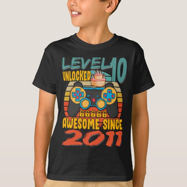 Camiseta Nível 10 Vídeo Gamer 10 Anos (Frente)