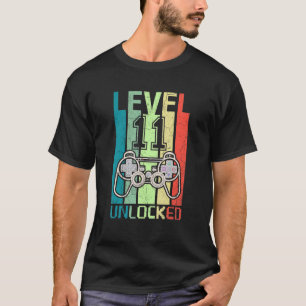 Camiseta Nível 11 11 de Aniversário do Jogador de Vídeo Des