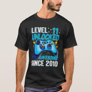 Camiseta Nível 11 11 de jogador de vídeo engraçado desbloqu